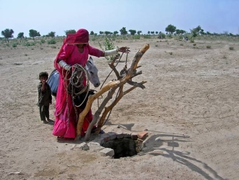 woman @ desert well